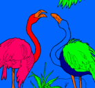 Dibujo Flamencos pintado por yerko