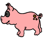 Dibujo Cerdo pintado por hubi