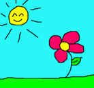 Dibujo Sol y flor 2 pintado por michelletp