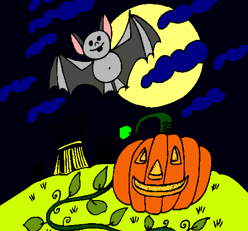 Dibujo Paisaje de Halloween pintado por lareina132
