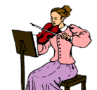 Dibujo Dama violinista pintado por meely