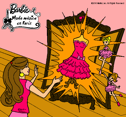 Dibujo El vestido mágico de Barbie pintado por -linda-guillu