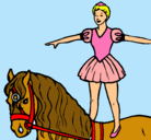 Dibujo Trapecista encima de caballo pintado por chaca-chan