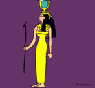 Dibujo Hathor pintado por flis