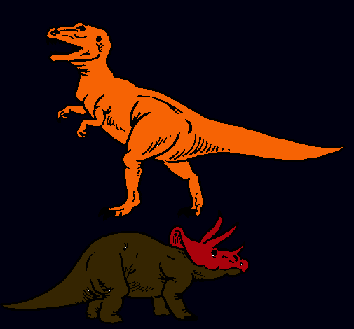 Triceratops y tiranosaurios rex