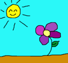 Dibujo Sol y flor 2 pintado por lizeth