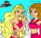 Dibujo Barbie se despiede de la reina sirena pintado por Nasra