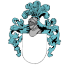 Dibujo Escudo de armas y casco pintado por jujua