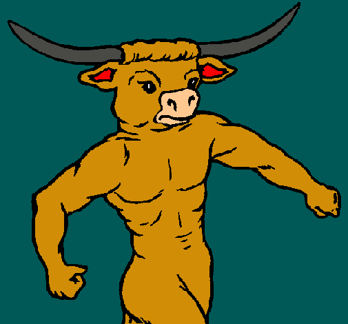 Dibujo Cabeza de búfalo pintado por ALE2004