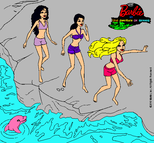 Barbie y sus amigas en la playa