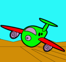 Dibujo Avión aterrizando pintado por BOLA-GUACHA