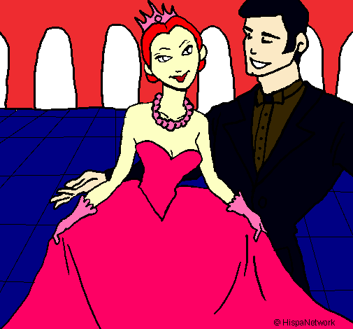 Dibujo Princesa y príncipe en el baile pintado por Savanovic