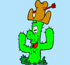 Dibujo Cactus con sombrero pintado por evi365