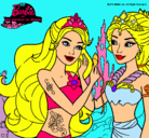 Dibujo Barbie se despiede de la reina sirena pintado por ikerne