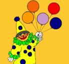 Dibujo Payaso con globos pintado por zoila
