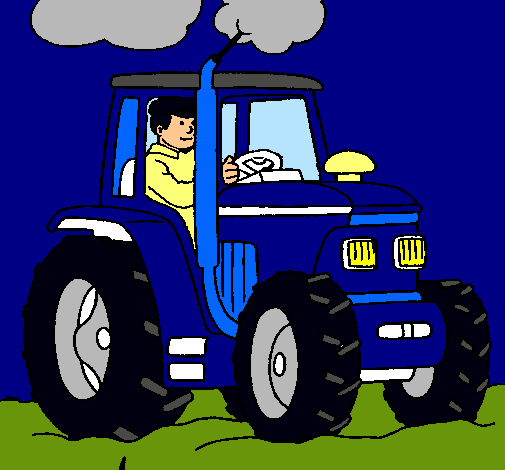 Tractor en funcionamiento