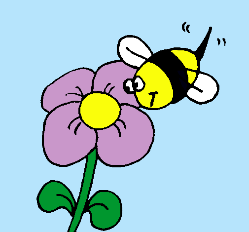 Abeja y flor