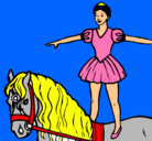 Dibujo Trapecista encima de caballo pintado por rosmeri