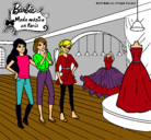Dibujo Barbie mirando vestidos pintado por yolenny