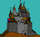 Dibujo Castillo medieval pintado por castilla