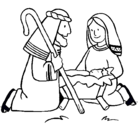 Dibujo Adoran al niño Jesús pintado por michelleew