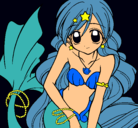 Dibujo Sirena pintado por LaraPunk