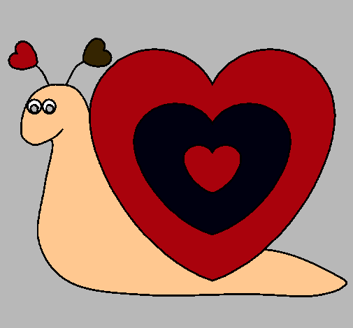 Dibujo Caracol corazón pintado por yolenny