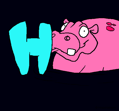 Dibujo Hipopótamo pintado por xsiempreag