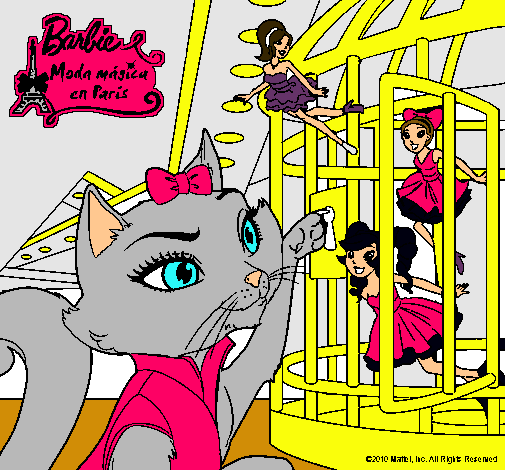 Dibujo La gata de Barbie descubre a las hadas pintado por caritovall