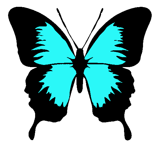 Dibujo Mariposa con alas negras pintado por erika123