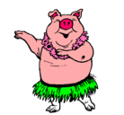 Dibujo Cerdo hawaiano pintado por veeeeeero