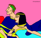 Dibujo César y Cleopatra pintado por Amor