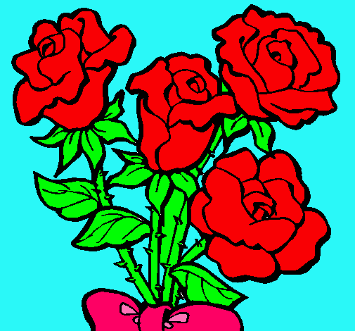 Dibujo Ramo de rosas pintado por -linda-guillu