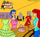 Dibujo Barbie en una tienda de ropa pintado por pintarart