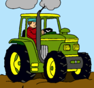 Dibujo Tractor en funcionamiento pintado por mamamamamamamam