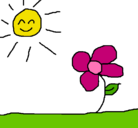 Dibujo Sol y flor 2 pintado por 4545