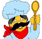 Dibujo Chef con bigote pintado por tolinga