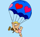 Dibujo Cupido en paracaídas pintado por brujis95