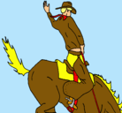 Dibujo Vaquero en caballo pintado por hunye