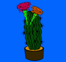 Dibujo Cactus con flores pintado por leal