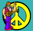 Dibujo Músico hippy pintado por claunoe