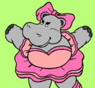 Dibujo Hipopótama con lazo pintado por SSSSSSSS
