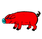 Dibujo Cerdo con pezuñas negras pintado por xabi