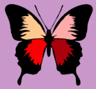 Dibujo Mariposa con alas negras pintado por BLAN