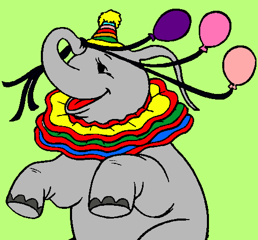 Elefante con 3 globos