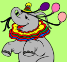 Dibujo Elefante con 3 globos pintado por JADE101925