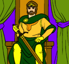 Dibujo Caballero rey pintado por patriarca