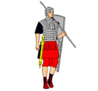 Dibujo Soldado romano pintado por casco