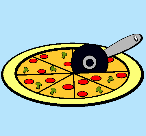 Dibujo Pizza pintado por paola