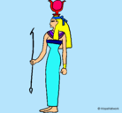 Dibujo Hathor pintado por ElenaF